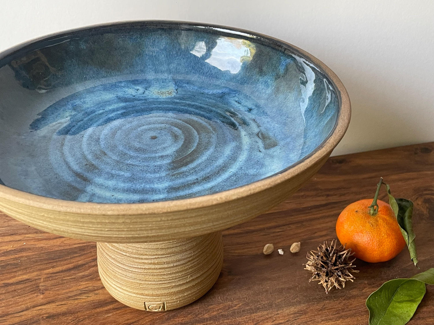 Pedestal Bowl, Blue