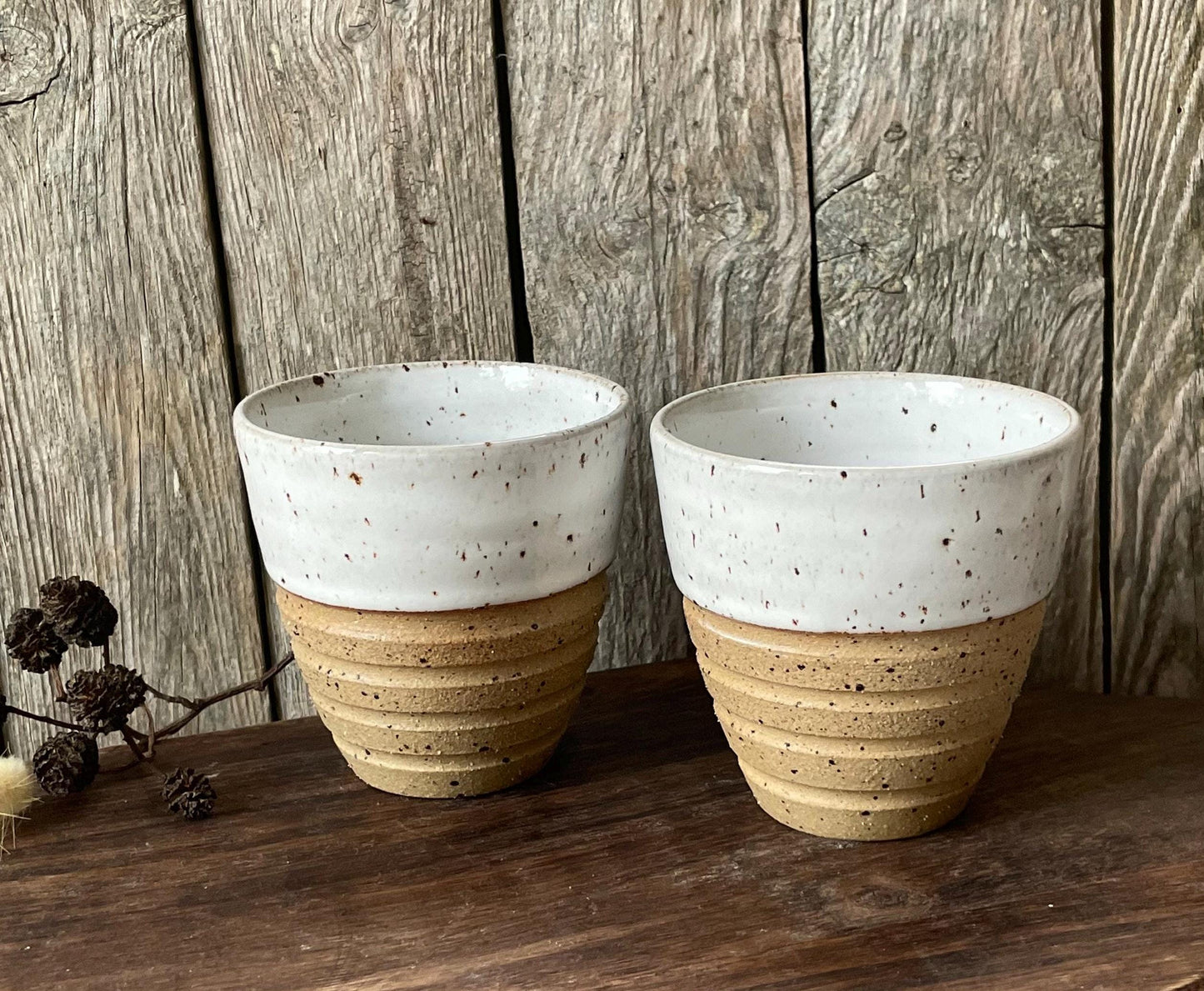 White Speckled Flat White Cup