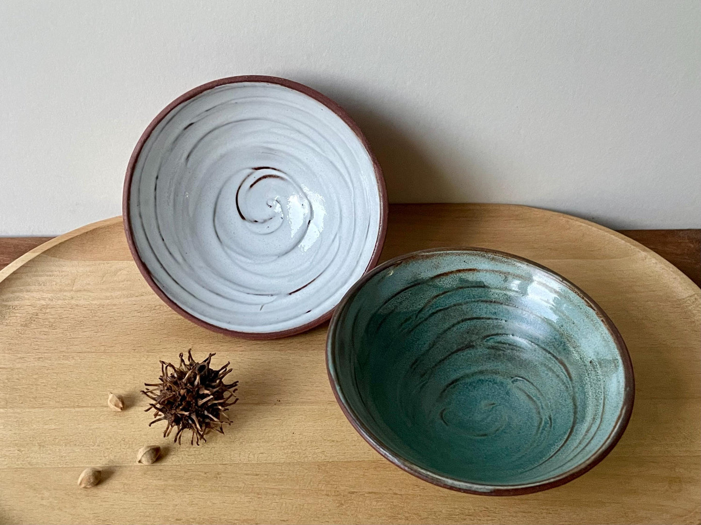 Red Stoneware Bowls (White or Glacial Lagoon)