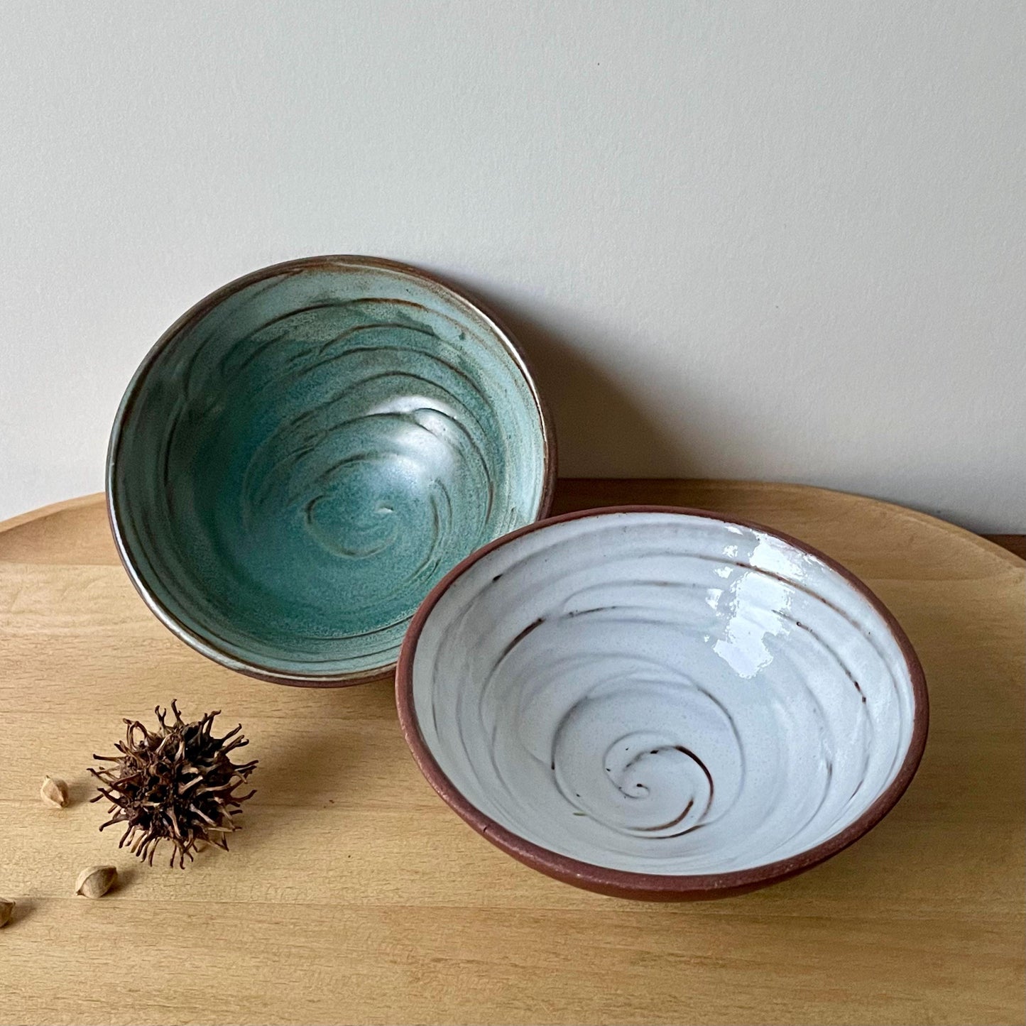 Red Stoneware Bowls (White or Glacial Lagoon)