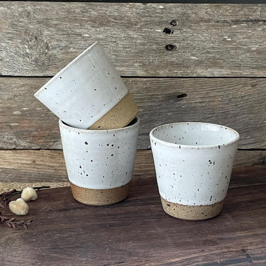 White Speckled Espresso Cups (Set of 2)